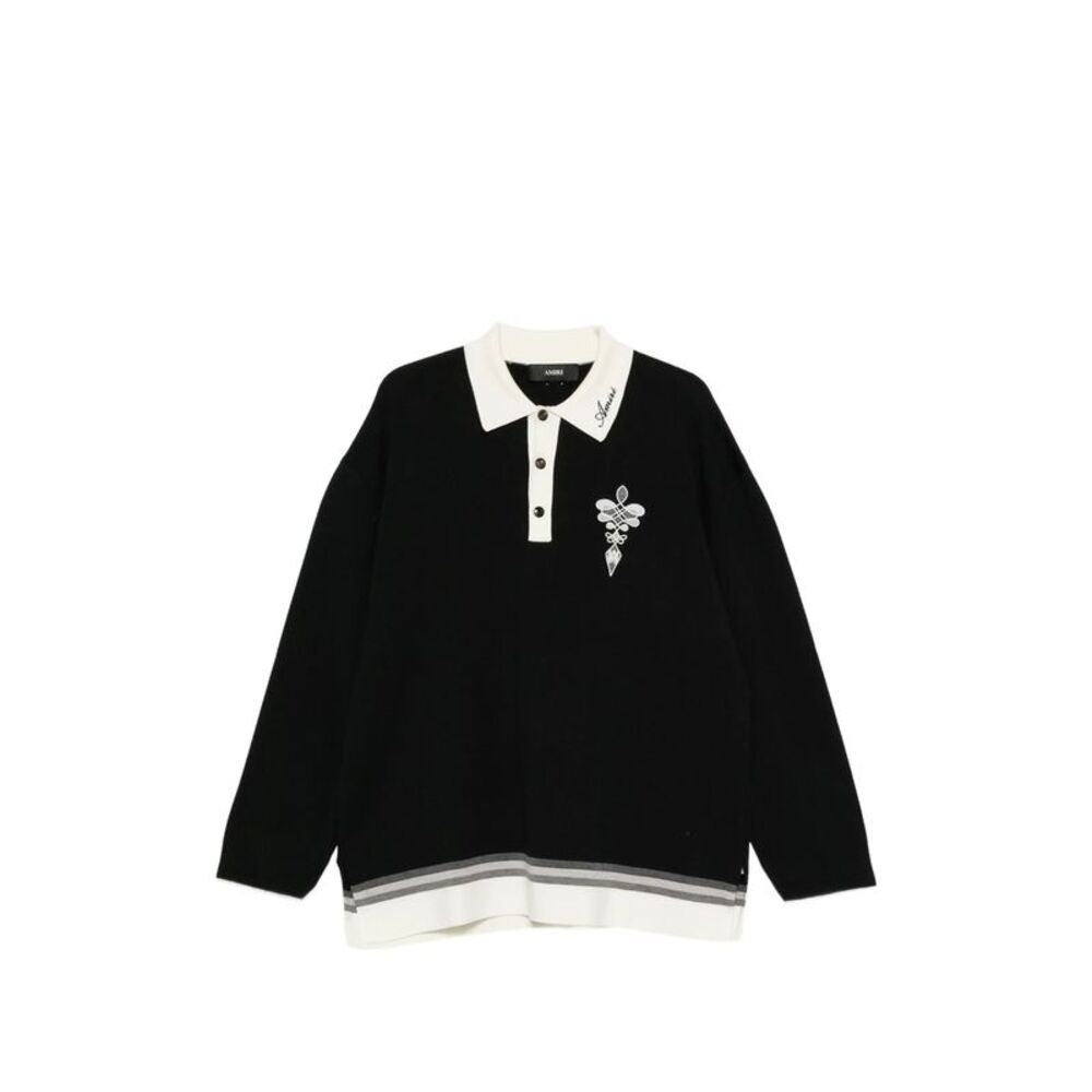 Amiri Black Polo Shirts Men